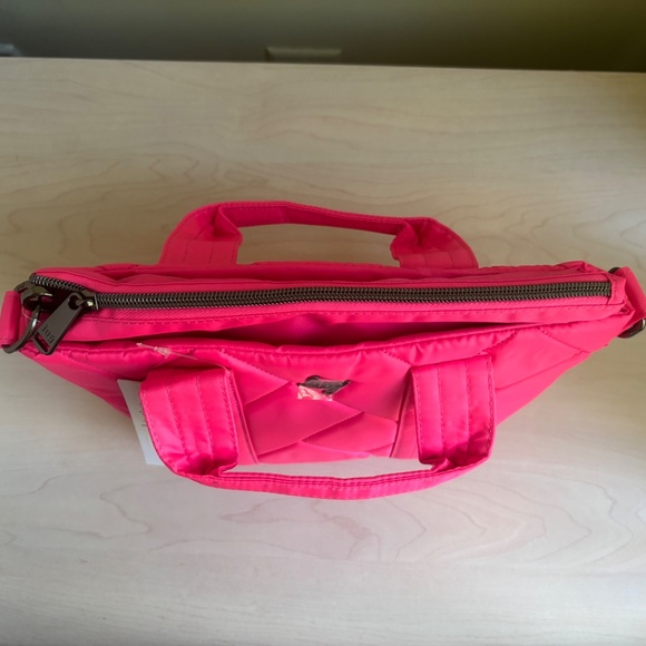New Lug Pink Crossbody w/ Tote Handles, & Double Zipper Crossbody & Heart Pouch - Picture 8 of 16